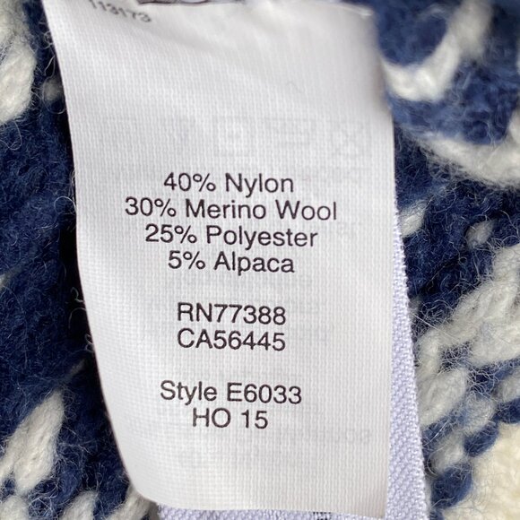 Madewell Contrast Fair Isle Cardigan Blue Open Nordic Alpaca Wool Chunky Cozy-XS - Picture 12 of 13